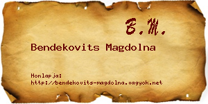 Bendekovits Magdolna névjegykártya