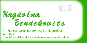 magdolna bendekovits business card